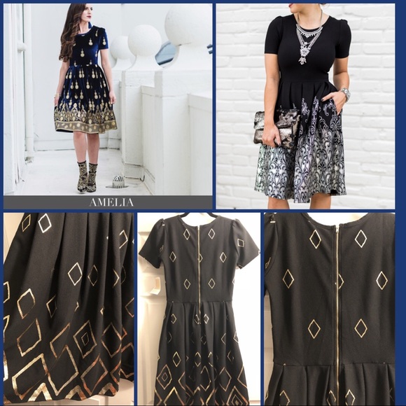 NEW Elegant Amelia Small Black Shiny Gold Dress - Picture 3 of 8